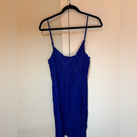 NWT Anthropologie Blue Spaghetti Strap Wrap Midi Dress - Picture 3 of 7
